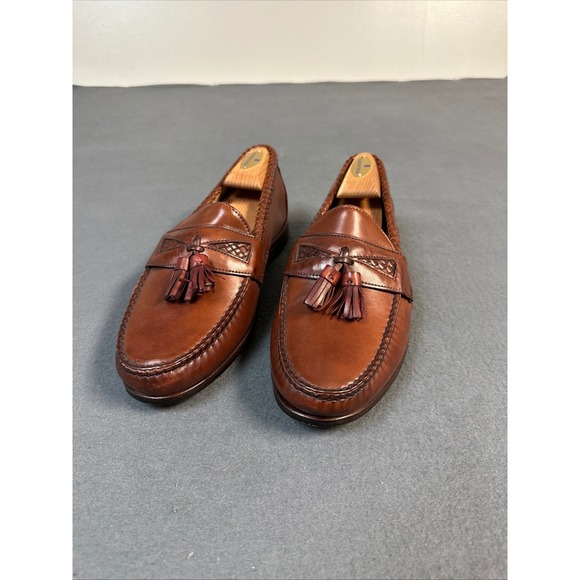 Allen Edmonds Nashua Brown Leather Woven Tassel Kiltie Loafers Mens 8.5 EEE main image 13
